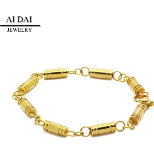 Titanium steel cylinder mens trendy bracelet personality hip-hop ins wind wild jewelry lovers