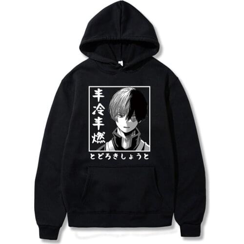 My Hero Academia Men Hoodies Autumn Casual Pullover Shoto Todoroki Printed Japan Anime Hip Hop Sweatshirt Clothes Men Tops