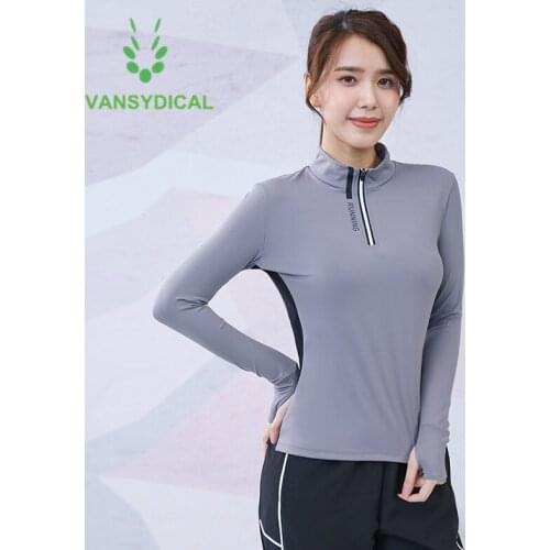 Women Half Zipper Fitness Sports Yoga Shirts Slim Gym Workout Sweatshirts Long Sleeve Stand Collar Running Training Sportswear