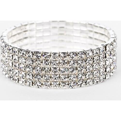 2017 Two Size Crystal Bangles For Women Silver color Bracelets & Bangles Bridal Wedding Jewelry Vintage Bangles B053