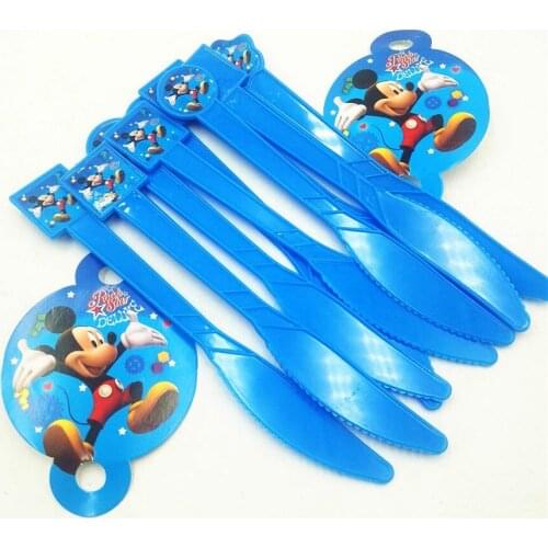 10pcs/set Mickey Mouse Theme Girls Boys Party Tableware Plastic Knives Birthday Festival Party Supplies girls birthday party