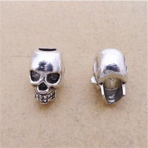 100pcs/lot Antique Silver Skull Beads 9*12MM Metal Loose Beads for Jewelry Making