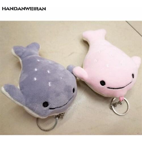 2PCS Mini Plush Flat Head Shark Toys Small Pendant Cute Smile Soft Stuffed Whale Toy Gifts Marine Animal Series 12CM