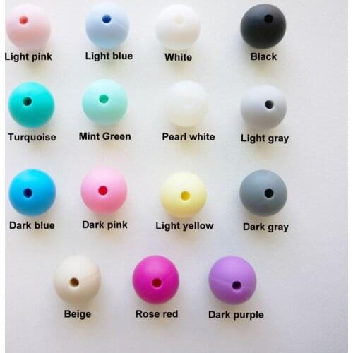 200pcs Silicone Beads Round 12mm Baby Teething Teether Chew Beads For Pacifier Clips Necklace Chew Teether BPA free Silicone Toy