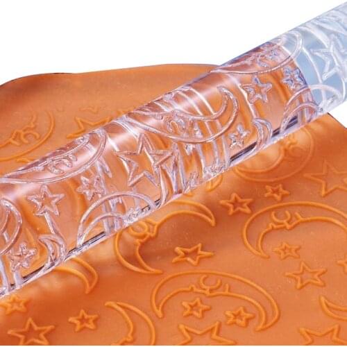 9 Styles Texture Embossing Acrylic Rolling Pin For Sugar Craft Fondant Cake Tools Decoration