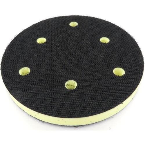 5 Inch 125mm 6-Hole PU Foam Interface Pad for Hook and Loop Sanding Disc Backing Pad Polishing Power Sander Accessories