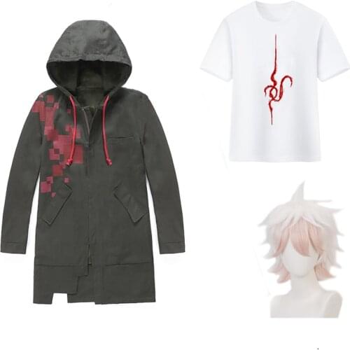 Anime Super Dangan Ronpa 2 DanganRonpa Nagito Komaeda Jacket T-shirt Coat Cosplay Costume Halloween