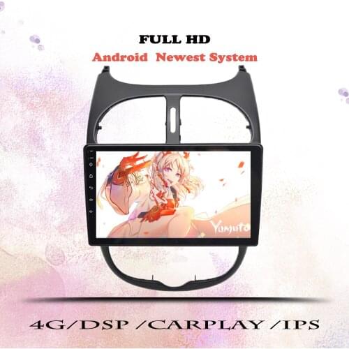 Android 10.0 Car Radio For Peugeot 206 2001 2002 2003 2004 2005-2008 Multimedia Video Player Navigation GPS 2 din DVD Head Unit