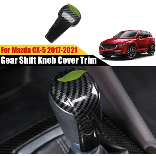 Car High-quality ABS Carbon Fiber Speed Gear Shift Knob Cover Cap Sticker Trim For Mazda CX-5 2017-2021 Car styling