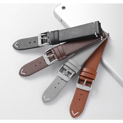 BEAFIRY Vintage Genuine Leather Watch Band 18mm 20mm 22mm Leather Strap Watchband for Men Women for huawei Samsung Brown Black