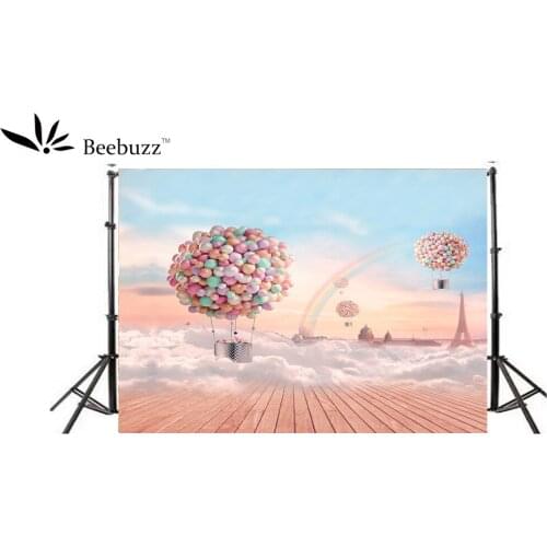 Beebuzz photo backdrop colorful balloon background hot air balloon photography backdrops colored clouds photophon