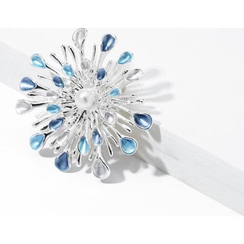 Cring Coco Multicolor Enamel Flower Brooches Pins Fashion Pearl Jewelry Womens Metal Accessories Clothes Brooch Pin for Woman