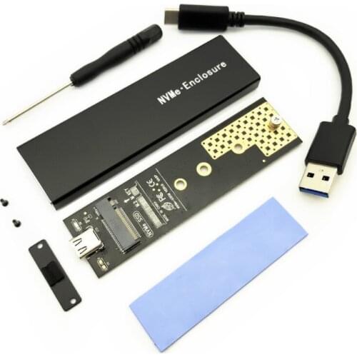 NVMe Case Box 10Gbps USB C Gen2 M Key PCIe NVME M2 SSD Case NVMe Enclosure M2 SSD Enclosure for 2230 2242 2260 2280 M2 SSD Drive