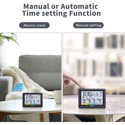 Newentor Digital Weather Station Indoor Outdoor Forecast Hygrometer Thermometer Wireless Weather Monitor With 3 Sensors Q5