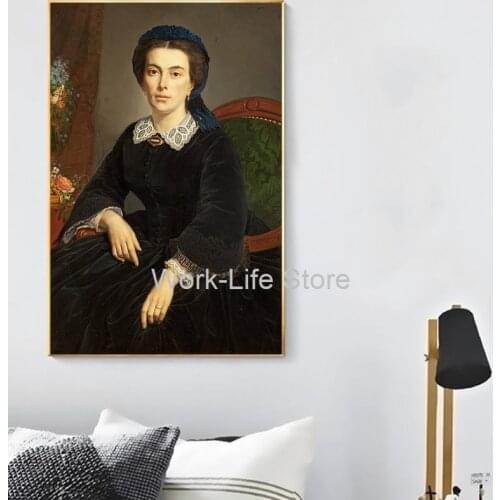 Girl with Flowers by Pierre Auguste Cot Famous Oil Painting Reproduction on Canvas Poster Print Wall picture for living room