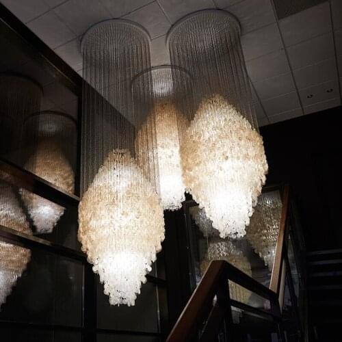 Designer Creativity Deluxe Hotel Lobby Decorative Restaurant Lamp Nordic Modern Living Room Duplex Staircase Shell Chandelier