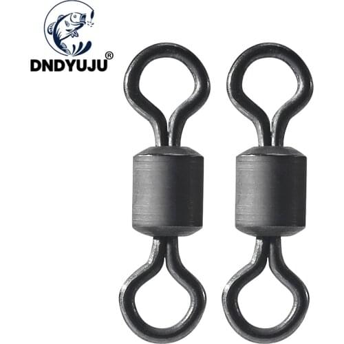 DNDYUJU 100pcs Rolling Solid Swivel Carp Fishing Accessories Matt Black Copper Fishing Swivels For Carp Fishing Connector Gear