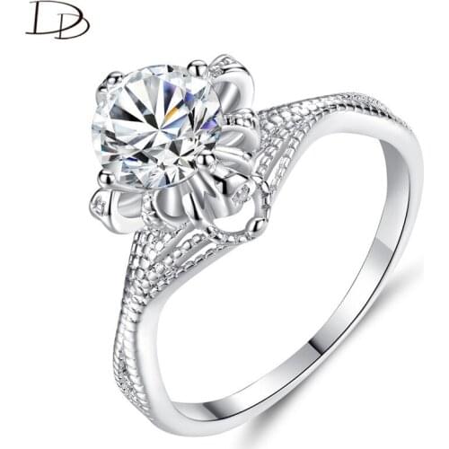 DODO Gorgeous Rose Flowers Design Rings For Women Four Prong AAA Cubic Zirconia Queen Jewelry Fashion Bijoux Anillos Unique R462