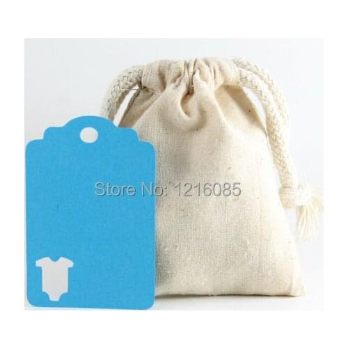 Blue Baby Shower Tags Blank Boys Shower Favors, Die Cut Baby Suit, Wish Tree, Gift Tags