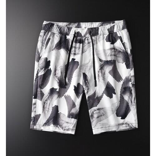 Classic Summer Mens Shorts Luxury Allover Printing Casual Sport Men Shorts Plus Size 4xl Ventilate Slim Fit White Man Shorts