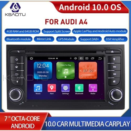 KSAOTU 7078 7" 8-Core Android 10.0 Car Stereo Carplay DSP DAB+ GPS WiFi USB DVB-T 4G TPMS Canbus OBD2 For AUDI A4