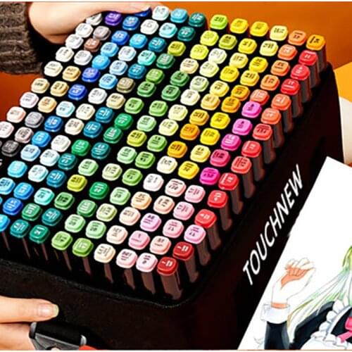 TouchNew Markers 30/40/60/80/108/168 Colors Set Painting Pen Alcohol Ink Double-Headed Quick-Drying Art Student Supplies