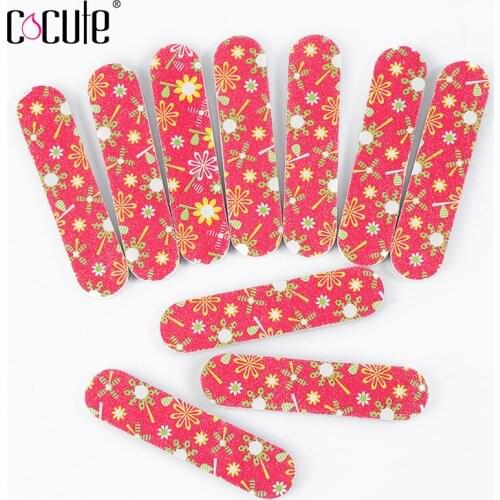 Mini NailFile Double Side Nail Buffer Nail File Sanding Tool Buffing Random Color