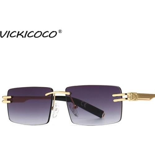 Fashion Mens Rimless Rectangular Sunglasses Women Men Well-Known Design Square Sunglasses Alloy Glasses Gradient Glasses UV400