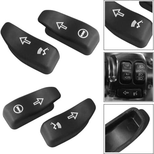 Motorcycle Black Turn Signal Extension Caps Switch Button Extended Cover For Harley Touring Electra Glide Road Glide FLHX 16-19