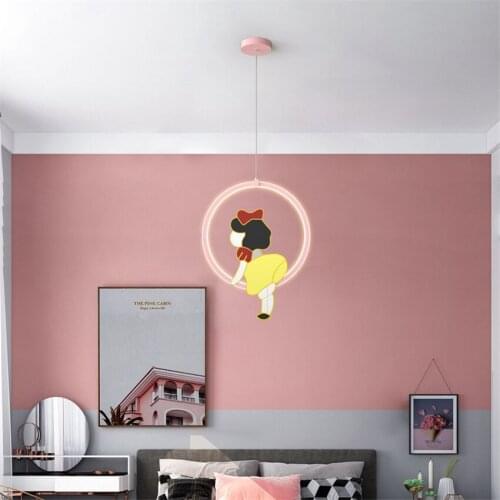 Cartoon Little Girl Pendant Lamps Princess Girl Bedroom Bedside Pendant Lights Restaurant Childrens Room Cloakroom Decor Lamps