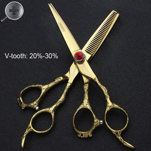 6 & 7 Inch Genuine Professional Hairdressing Scissors Hair Stylist Special Cutting Thinning Scissors Set New