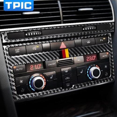 TPIC Car Interior Carbon Fiber Sticker Air Conditioning CD Control Panel Car Stickers and Decals For Audi a6 c5 c6 Accessories