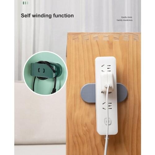Wall-Mounted Sticker Plug-in Board Home Self-Adhesive Socket Fixer Cable Wire Organizer Power Strip Holder Socket Holder