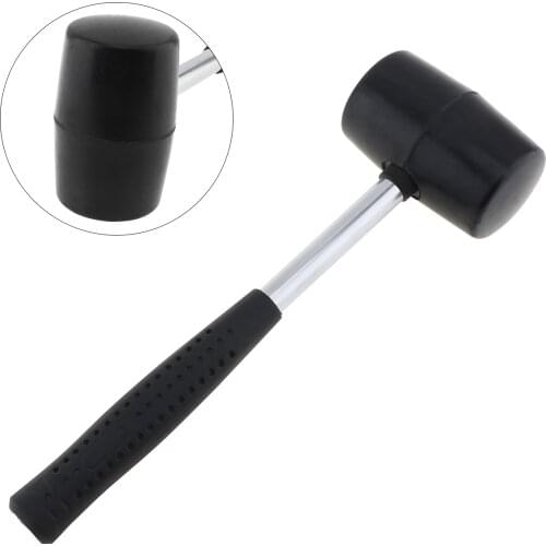 320g Non-elastic Black Rubber Hammer Tile hammer DIY Hand Tool with Round Head and Non-slip Handle