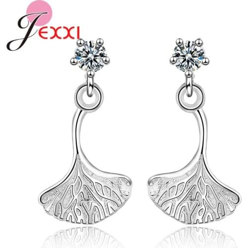 New Punk Style Big Ginkgo Biloba Plant Leaf Drop Statement Earring For Sale Women/Lady Jewelry Dangle Earrings