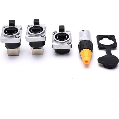 IP67 Female Panel Mount Sockets RJ45 Ethernet Connector Normal&Right Angle Style