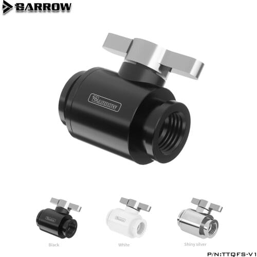 BARROW Water Valve Switch Aluminium Handle Double G1/4' Inner Female to Female Switch F to F Interface Metal V