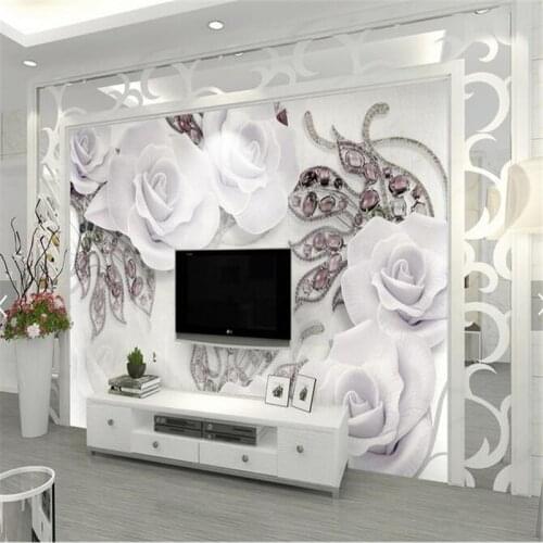 Beibehang Custom photo wallpaper wall stickers 3d fresco Nordic modern minimalist jewelry flowers TV backdrop papel de parede