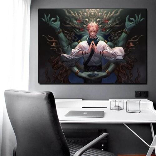 Popular Anime Jujutsu Kaisen Yuji Itadori Sukuna Canvas Painting Decorative Wall Art Picture Bedroom Home Decor Print Poster