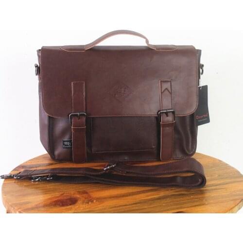 Casual Leather Briefcase Laptop Bags for Men Shoulder Messenger Bag Japanese and Korean Fashion Business Mens Handbag Retro