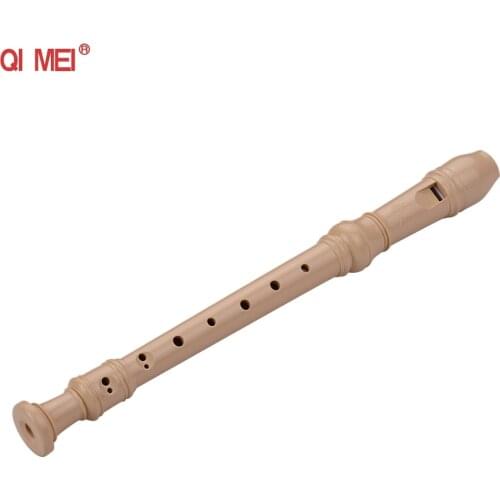 QIMEI QM8A-4B Flute Baroque Style Fingering 8 Holes Soprano Descant Recorder ABS Flute Portable Lanyard Finger Rest