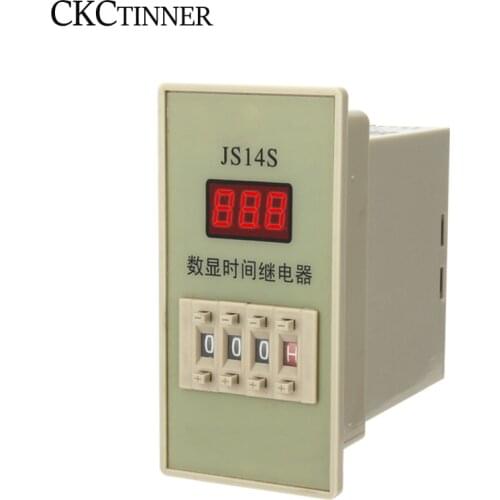 Time Relay JS14S AC 220V 380V Delay Timer 0.01s-999H DPDT Digital Programmable Timer with Socket Base