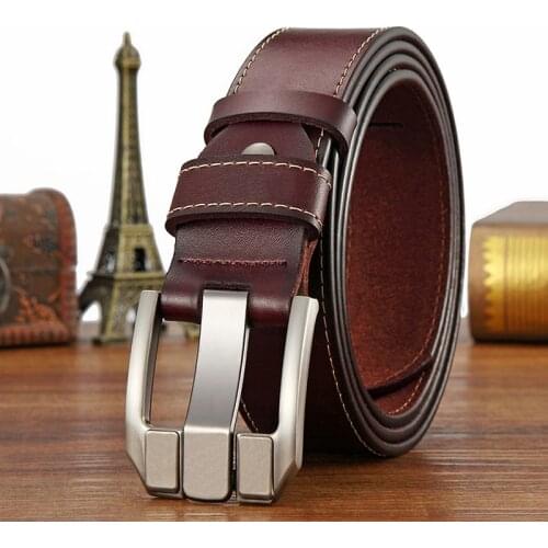 Strap Male Genuine Leather belt Designer Pin buckle mens Belts Men High Quality Man Leather Belt For Men belts pasek meski 6168