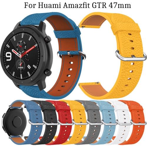 Luxury genuine Leather wristband For Huami Amazfit GTR 47mm bracelet 22mm For Huami Amazfit GTR Smart Watch Replacement Bracelet