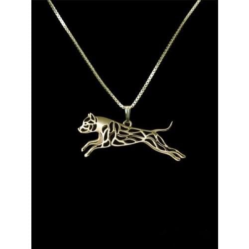 Trendy personalized American Staffordshire Terrier pendant necklace women gold silver statement necklace men cs go collares