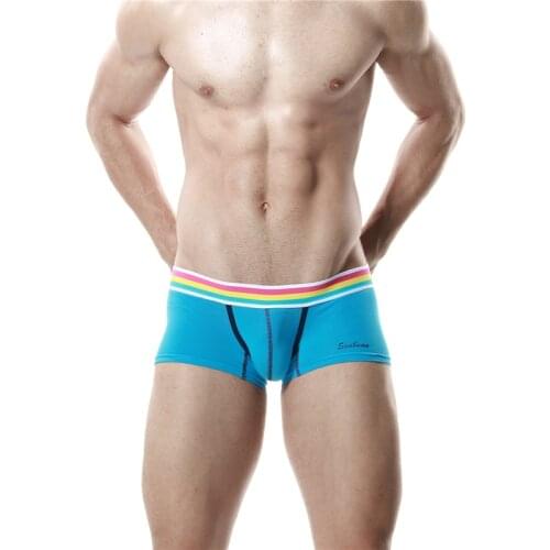 SEOBEAN New Mens Cotton Underwear Sexy Low-Waist Shorts Comfortable Breathable Seamless Boxers