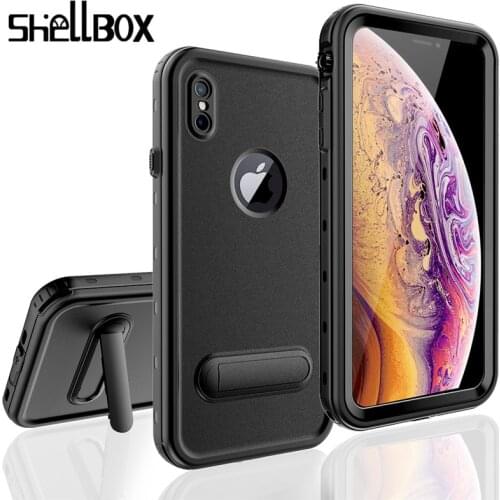 SHELLBOX Waterproof Phone Case For iPhone XR XS MAX Cover TPU with PC Underwater Case For iPhone XR XS Max Water Proof Cover