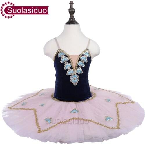 Blue Performance Ballet Tutu Stage Wear Kids Professional Ballet Dance Competition Costumes Women Pink Ballet Tutu Dresses