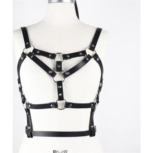 Women sexy Leather Harness Sexy Chest Body Straps Sculpting Waist Belt Bondage Punk Gothic Bdsm Bondage Cage Bra