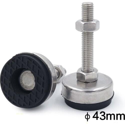 1Pcs M8x(60mm-150mm) 316 stainless steel Screws adjustable foot cup with plastic anti-skid support table bolts Head 43mm